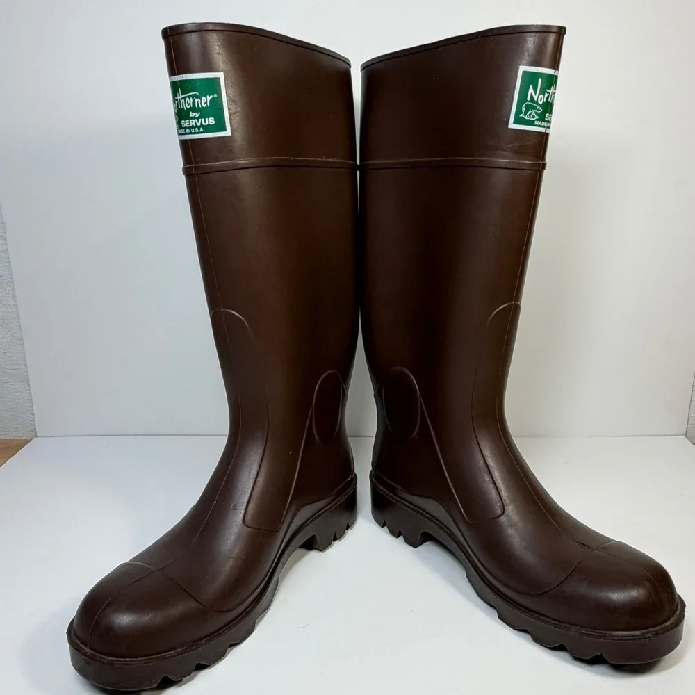 Northerner by Servus Brown Rubber Rain Boots Waterproof Work Made in USA Mens 5